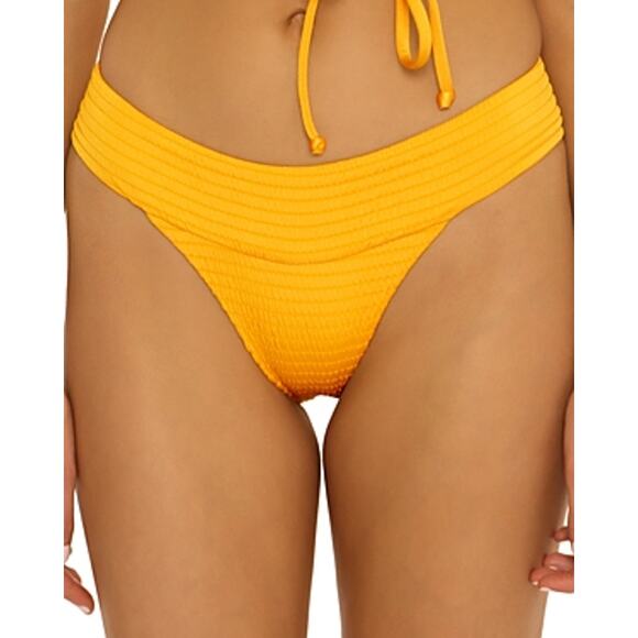 Isabella Rose Maza Textured Banded Maui Hipster Bikini Bottom orange Small - Picture 1 of 5